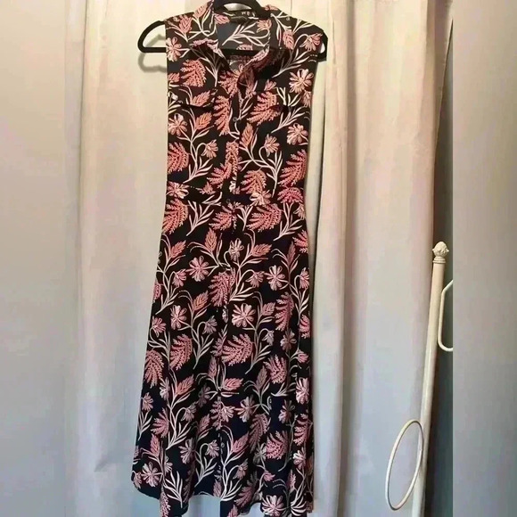 Banana Republic Print Midi Dress Size 8 - Picture 1 of 4